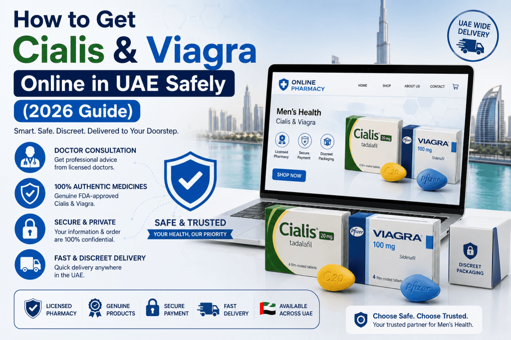 How to get Cialis and Viagra online safely in the UAE with secure ordering, discreet delivery, and trusted pharmacy guidance.